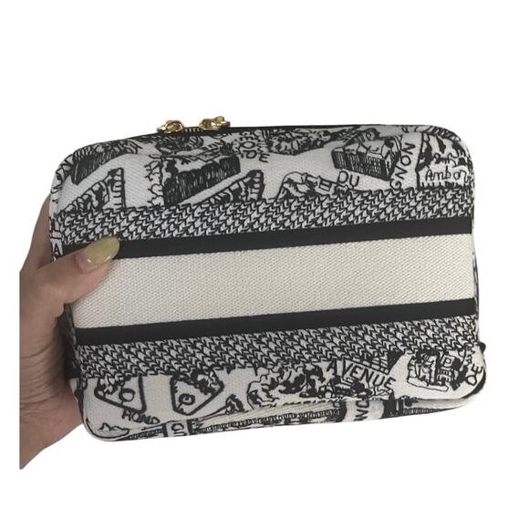 NIB Christian Dior de Paris Embroidered Cosmetic Pouch Dust Bag Box - Picture 4 of 10